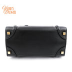 Celine Luggage Micro Smooth Leather Black Gold Hardware Rank A