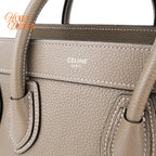 Celine Luggage Nano Drummed Calfskin Souris Rank A