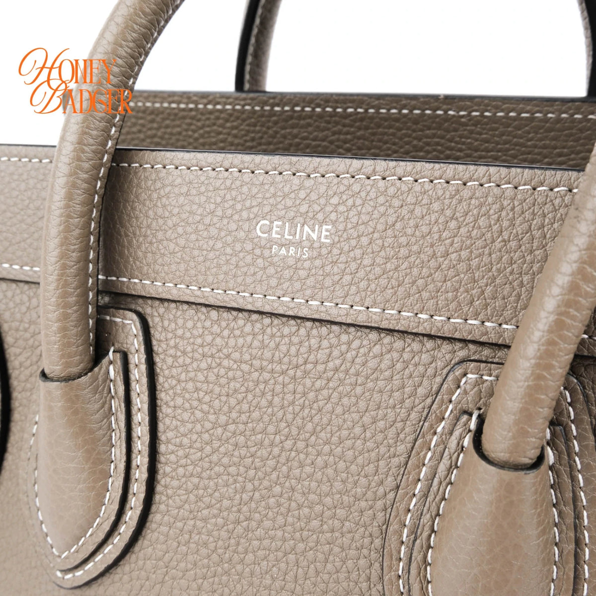 Celine Luggage Nano Drummed Calfskin Souris Rank A