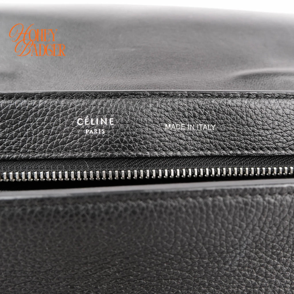 Celine Trapeze Black Grained Leather Rank A
