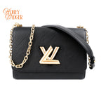 Louis Vuitton Twist MM Noir Epi Leather Chain Shoulder Bag Rank AB