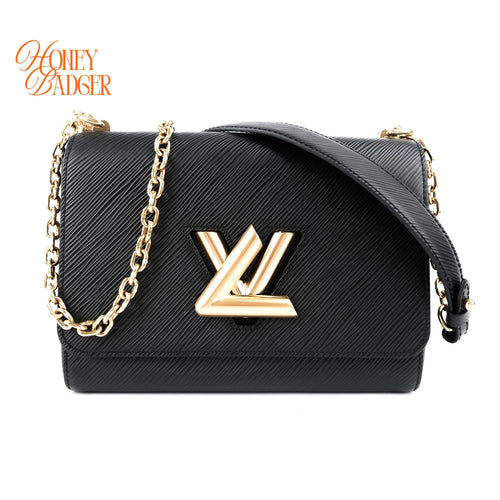 Louis Vuitton Twist MM Noir Epi Leather Chain Shoulder Bag Rank AB