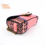 Gucci GG Marmont Mini Tweed Multicolor Chain Bag G3461 Rank A
