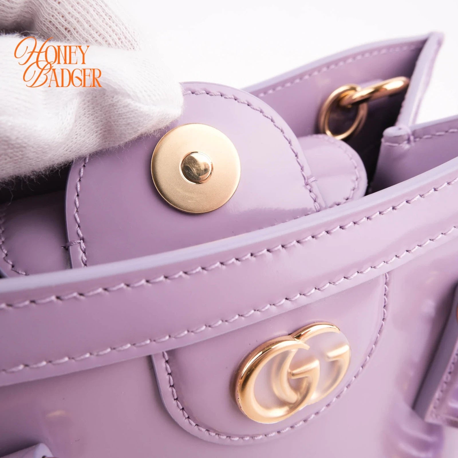Gucci Diana Mini Purple Patent Bamboo Grade S