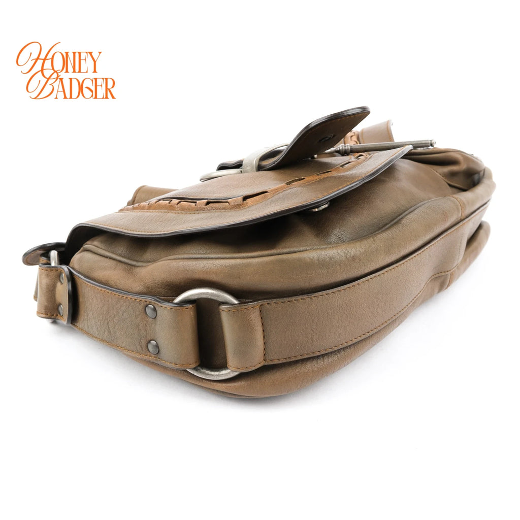 Dior Gaucho Vintage Leather Brown Rank B