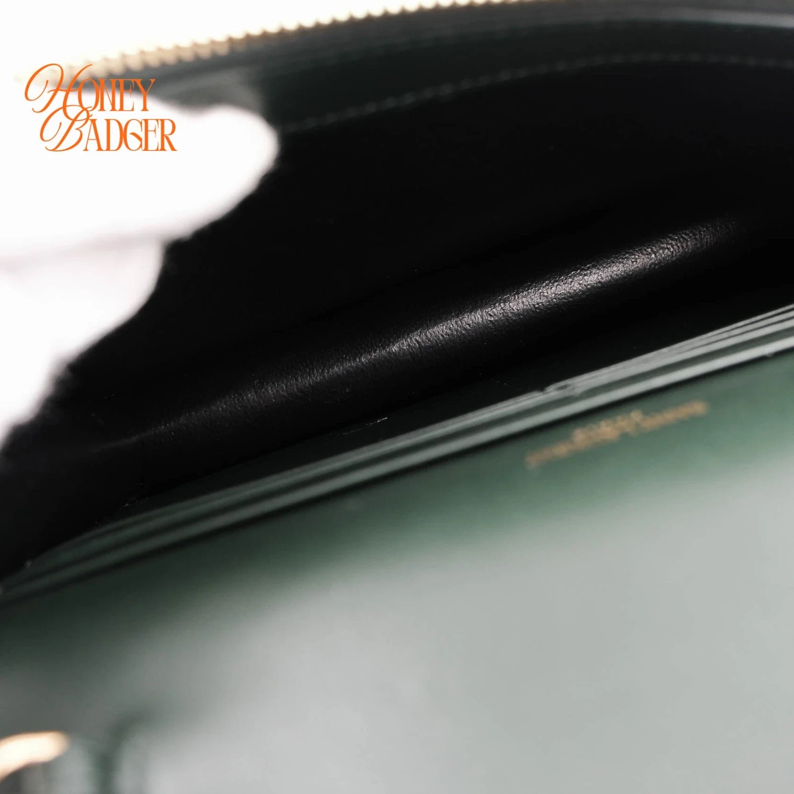 Saint Laurent Kate Tassel Small Croc-Embossed Leather Green Rank A