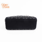 Dior Lady Dior Small Navy Satin Crystal Grade A
