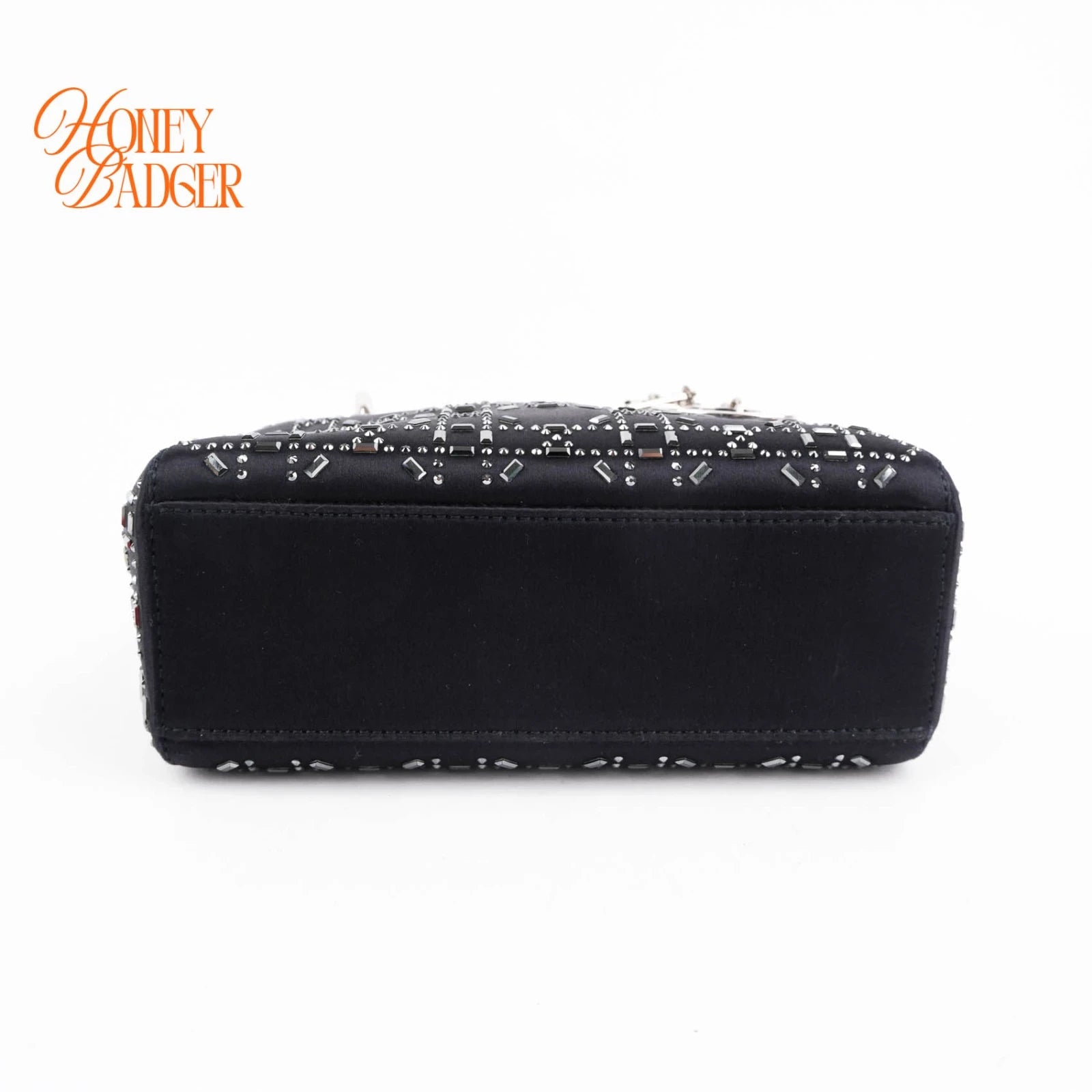 Dior Lady Dior Small Navy Satin Crystal Grade A