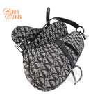 Dior Saddle Bag Medium Oblique Jacquard Black Rank A
