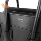 Celine Luggage Micro Smooth Leather Black Gold Hardware Rank A