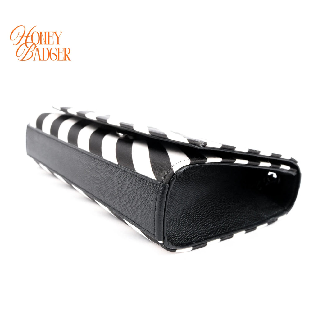 Saint Laurent Kate Small Striped Fabric Black/White Rank A