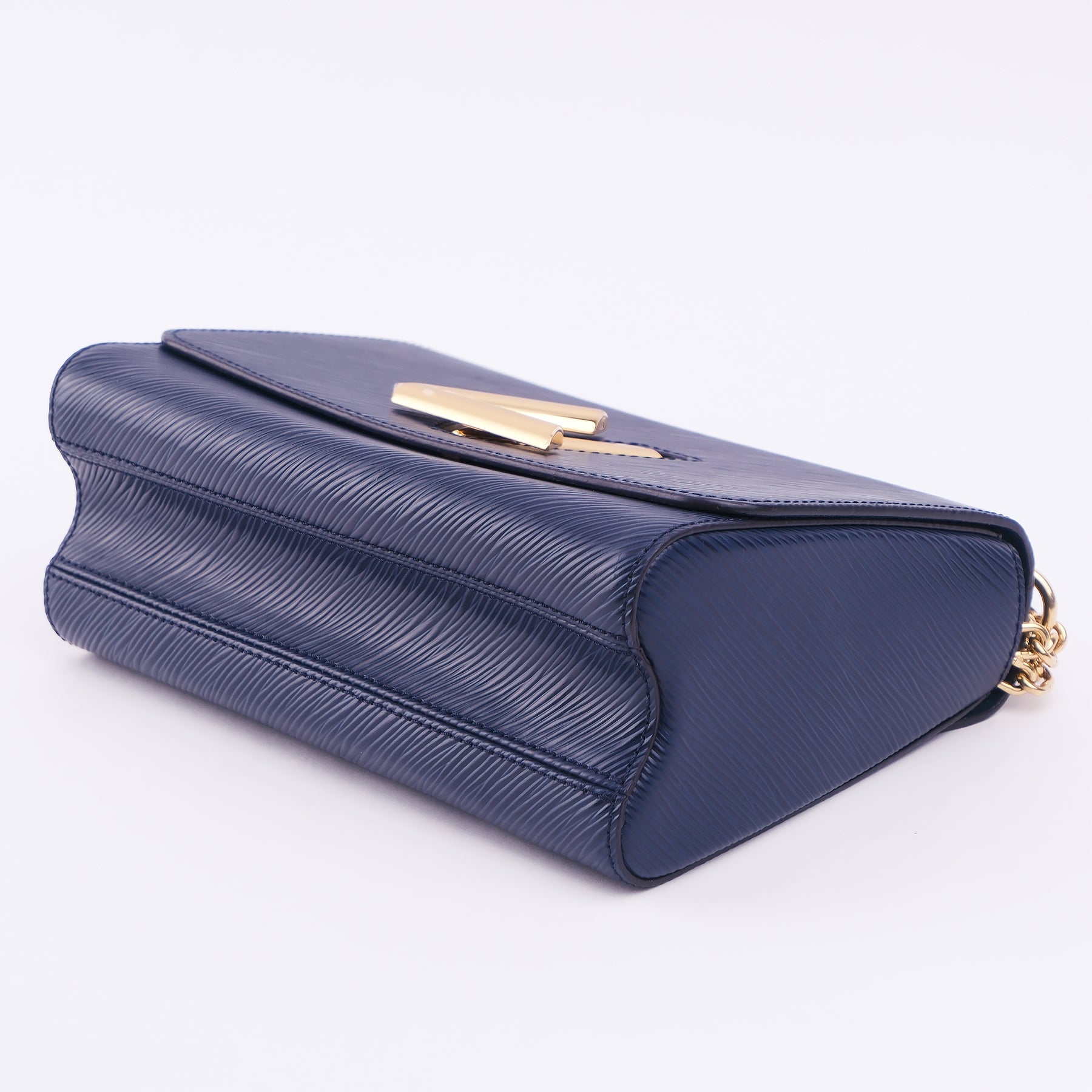 Louis Vuitton Epi Twist MM Blue Gold Hardware Shoulder Bag M53090