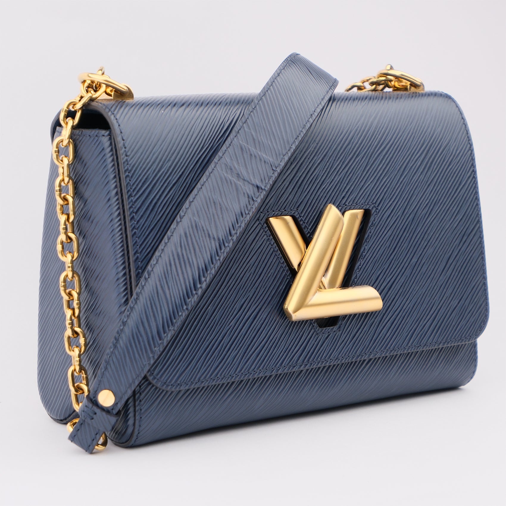 Louis Vuitton Twist MM Epi Leather Blue Shoulder Bag M53090