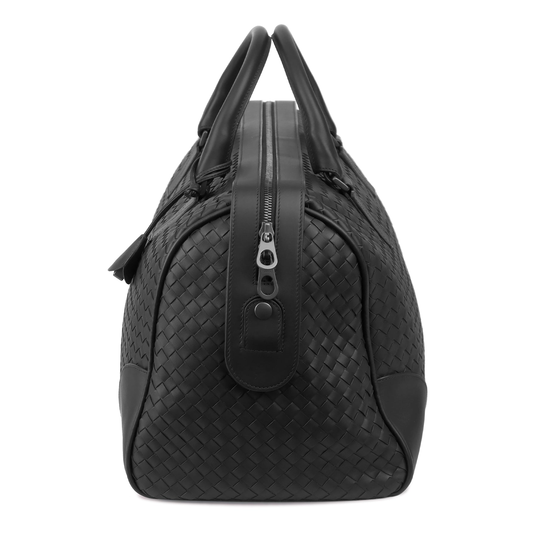 UNUSED ITEM | Bottega Veneta Intrecciato Leather Boston Travel Bag Black