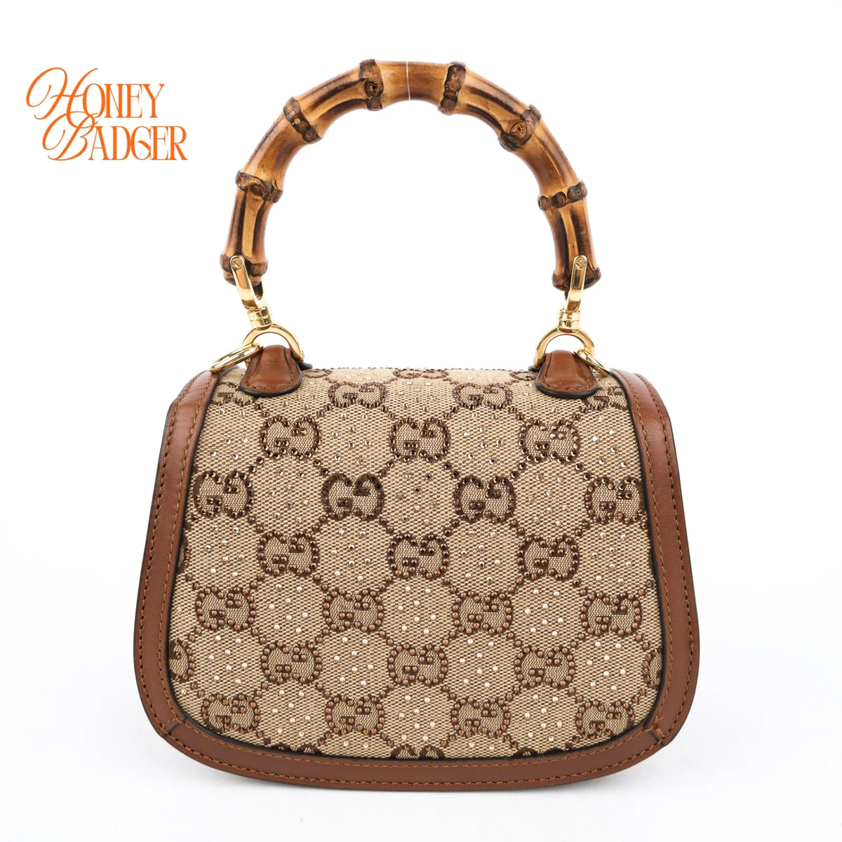 Gucci Bamboo 1947 Mini GG Crystal Canvas 2WAY Handbag Rank A