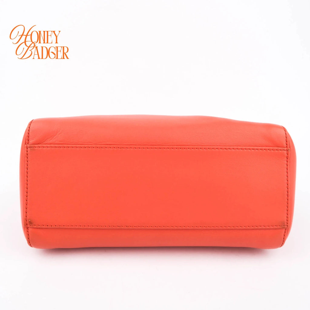 Fendi Peekaboo Mini Smooth Leather Orange Rank A