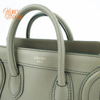 Celine Luggage Nano Smooth Leather Light Green Gold Hardware Rank A