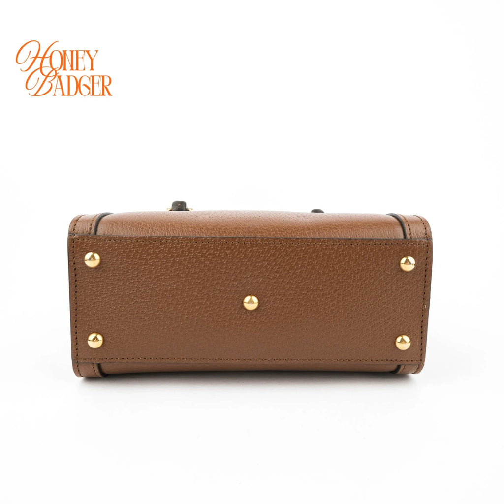 Gucci Diana Mini Leather Brown Rank S