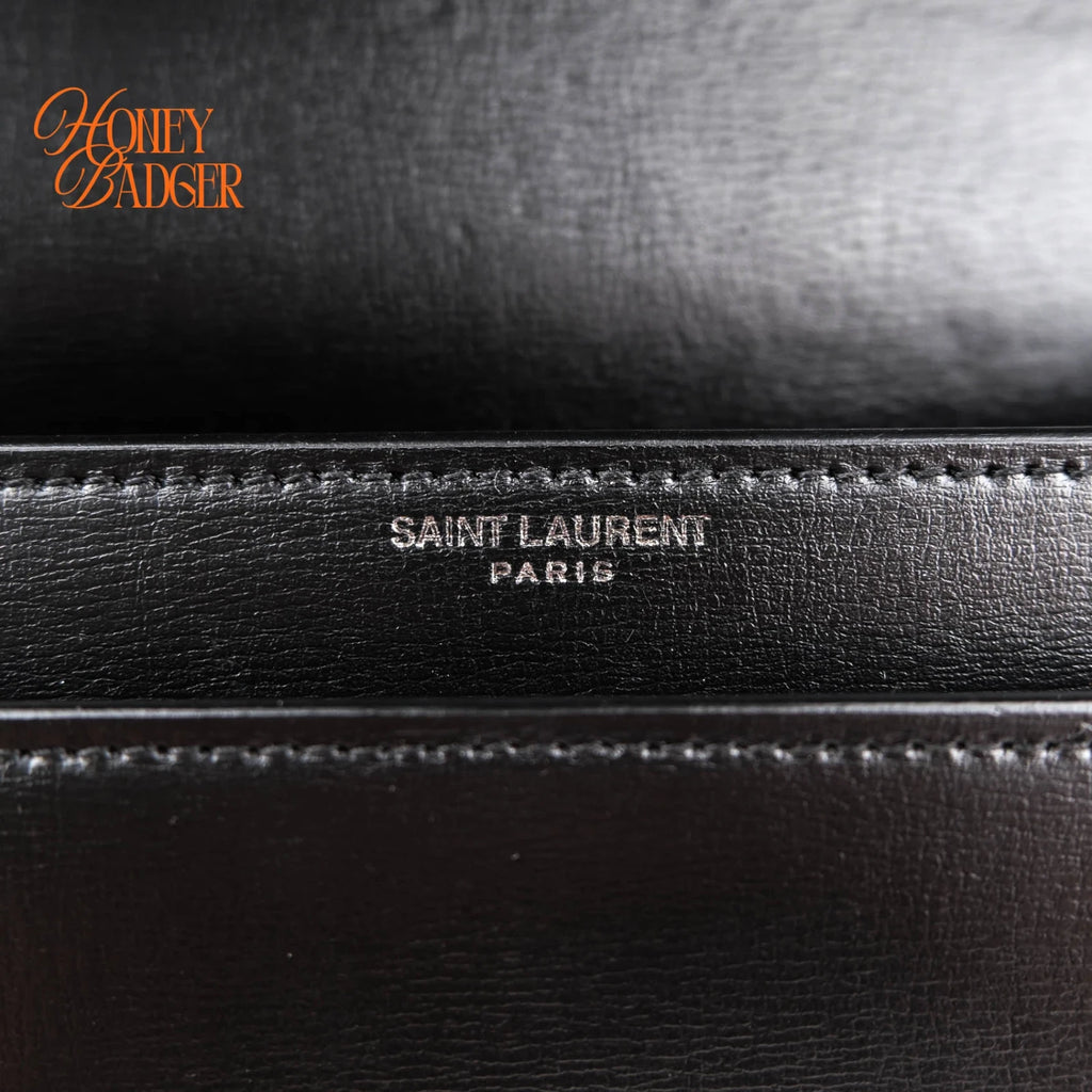 Saint Laurent Sunset Medium Smooth Leather Black Black Hardware Rank A