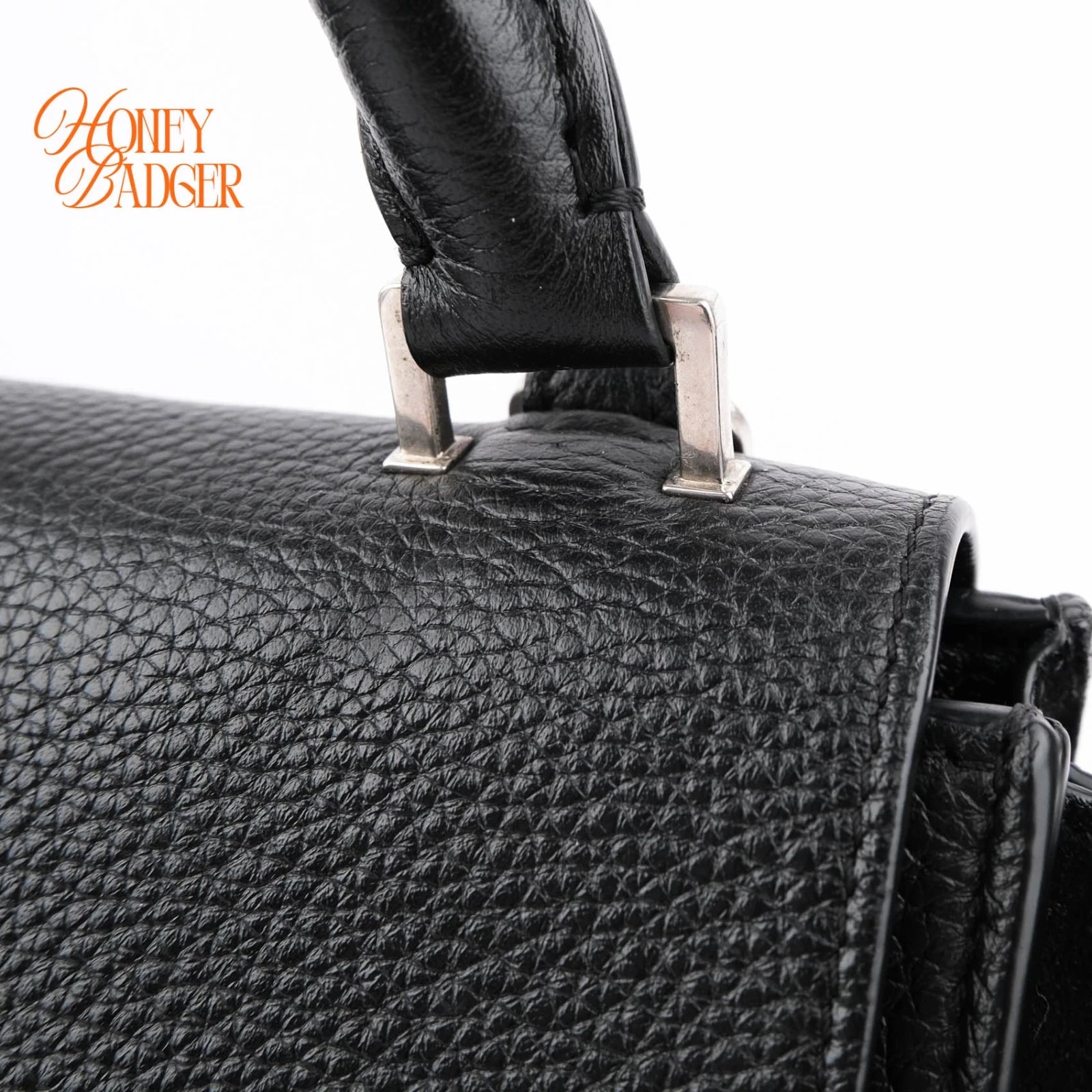 Celine Trapeze Black Grained Leather Rank A