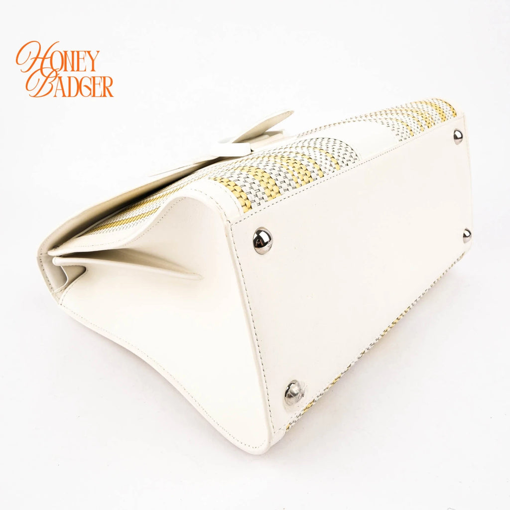 Delvaux Brillant MM Toile de Cuir Rainbow & Calf Souple Ivory Rank A