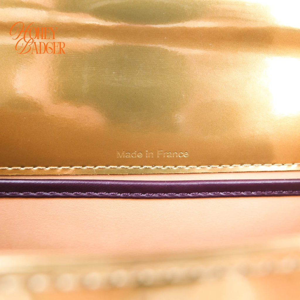 Delvaux Brillant Mini Purple Box Calf Leather 2-Way Bag Rank A