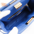 Fendi Peekaboo Iconic Mini Blue Leather 2WAY Shoulder Bag 8BN244