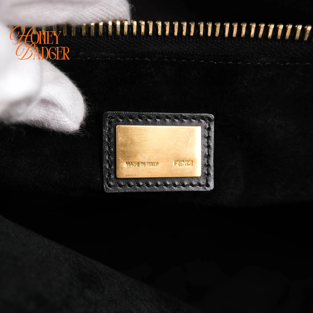 Fendi Peekaboo Medium Smooth Leather Black Rank A