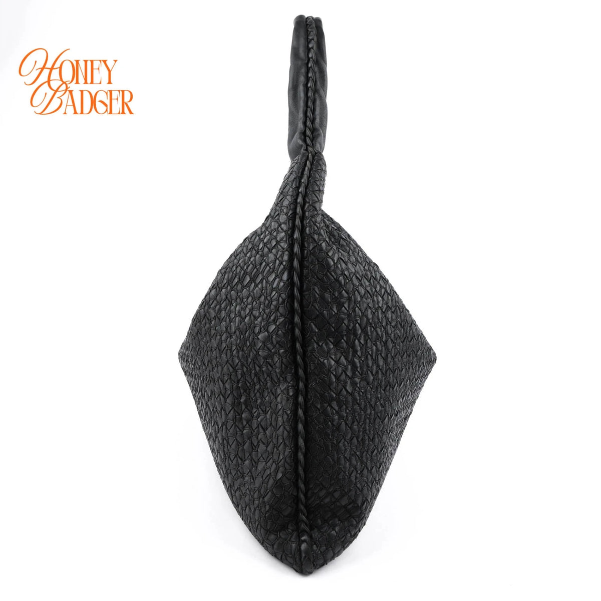 Bottega Veneta Maxi Veneta Hobo Intrecciato Nappa Leather Black Rank AB
