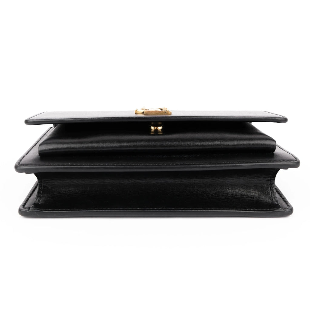 Saint Laurent Sunset Small Leather Black Gold Hardware Rank A