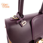 Delvaux Brillant Mini Purple Box Calf Leather 2-Way Bag Rank A
