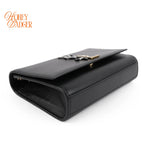 Saint Laurent Kate Small Bicolor Logo Chain Shoulder Bag Black Leather 469390