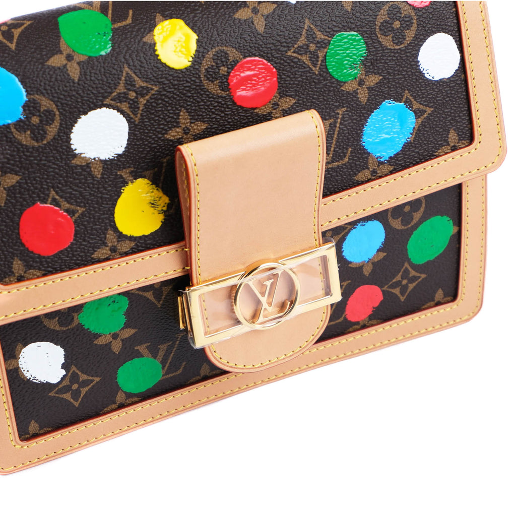 UNUSED ITEM | Louis Vuitton x Yayoi Kusama Monogram Sac Dauphine MM M46431 - Brown Multicolor (RFID Chip & Box)