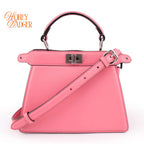 Fendi Peekaboo ISeeU Mini Leather Pink Silver Hardware Rank A