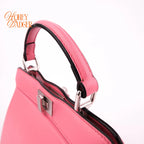 Fendi Peekaboo ISeeU Mini Leather Pink Silver Hardware Rank A