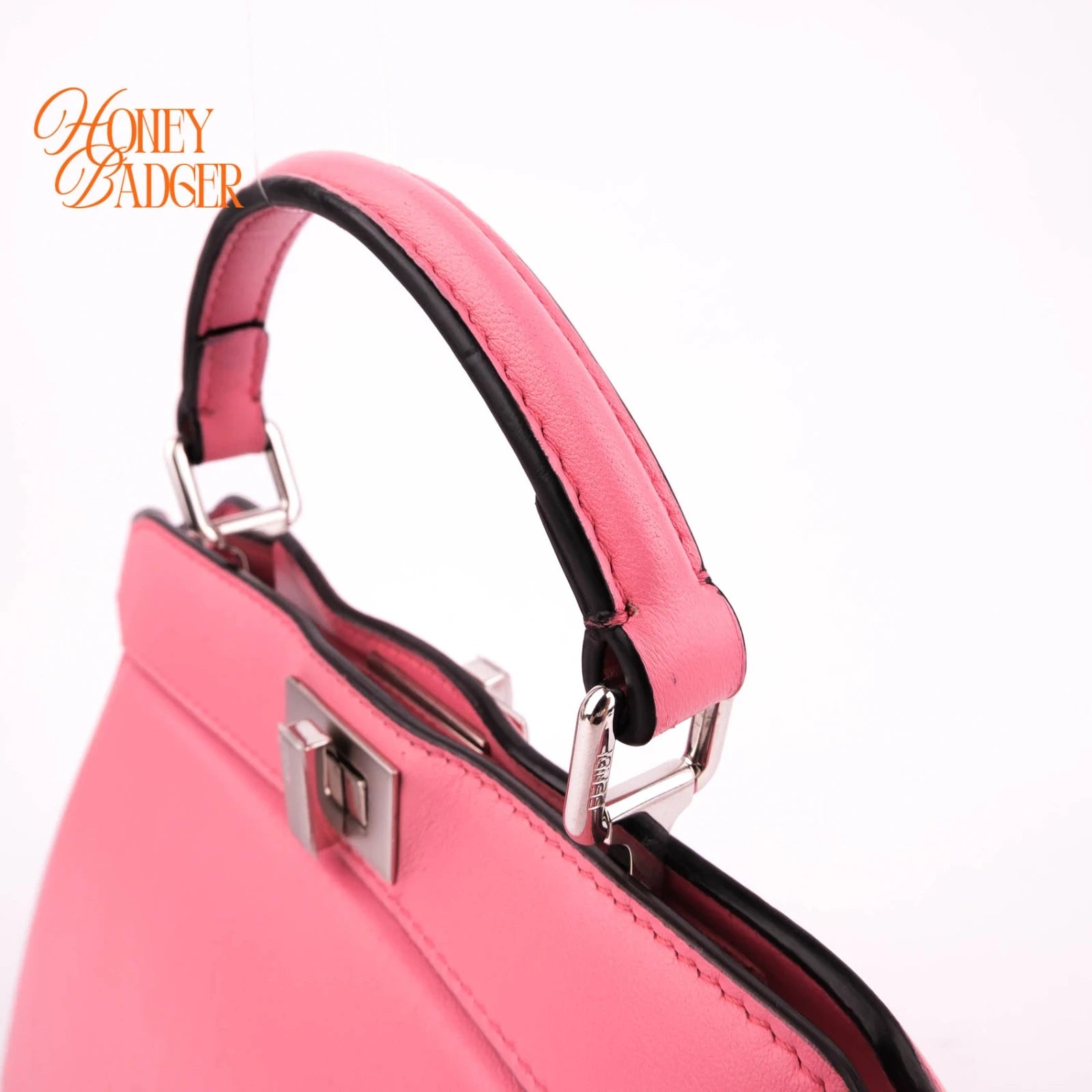 Fendi Peekaboo ISeeU Mini Leather Pink Silver Hardware Rank A