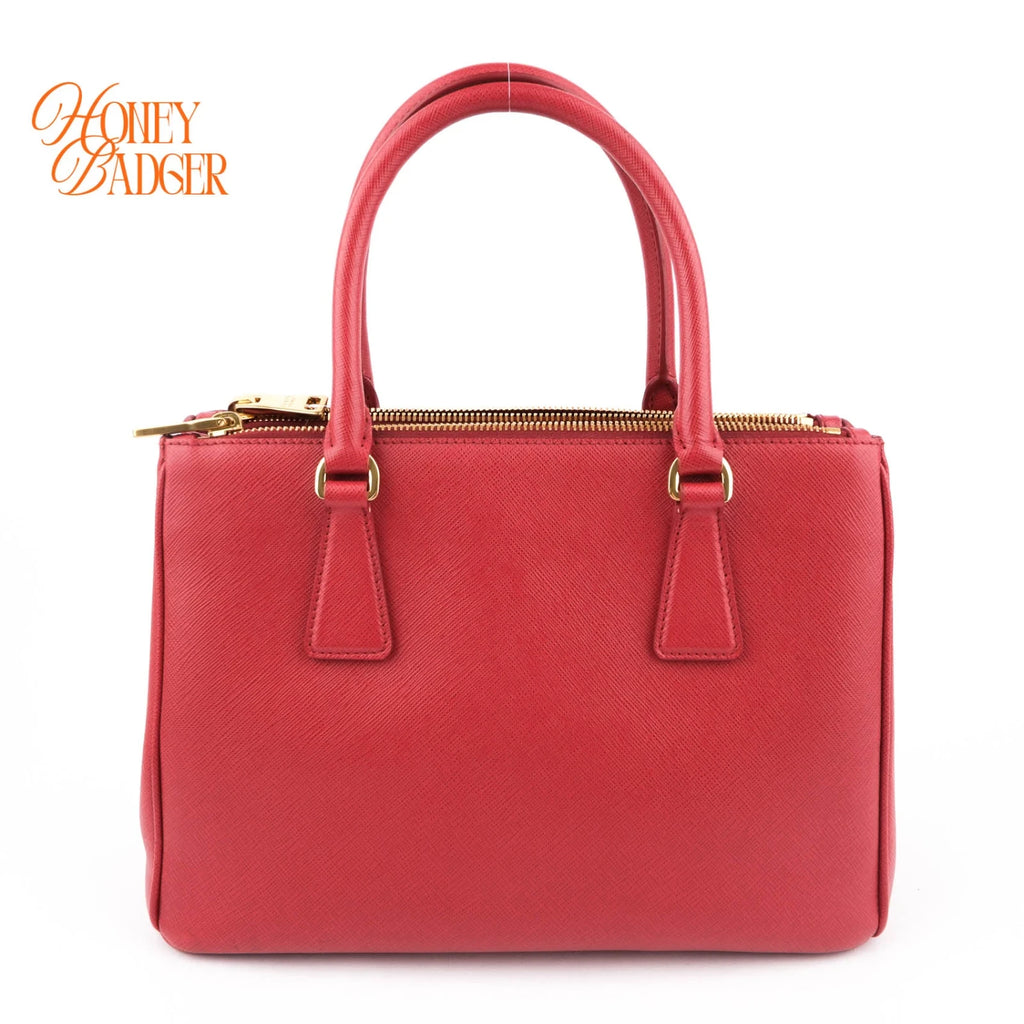 Prada Saffiano Lux Leather 2Way Handbag Red Rank A