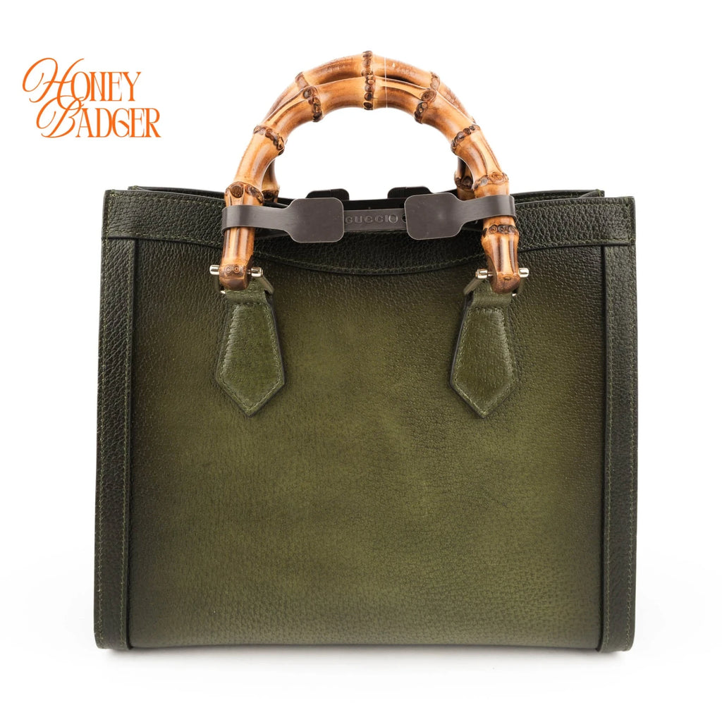 Gucci Diana Small Tote Bag | Green Gradient Leather & Bamboo Handle | Rank S Mint Condition