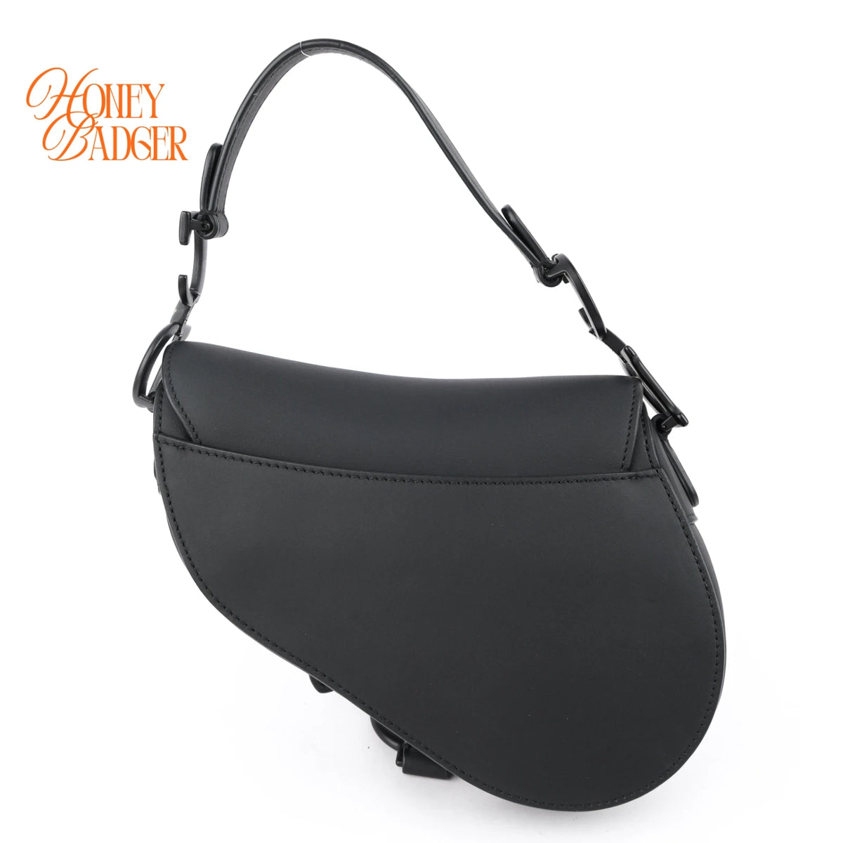 Dior Mini Saddle Bag Black Ultramatte Calfskin 2Way Handbag Shoulder Bag Rank A