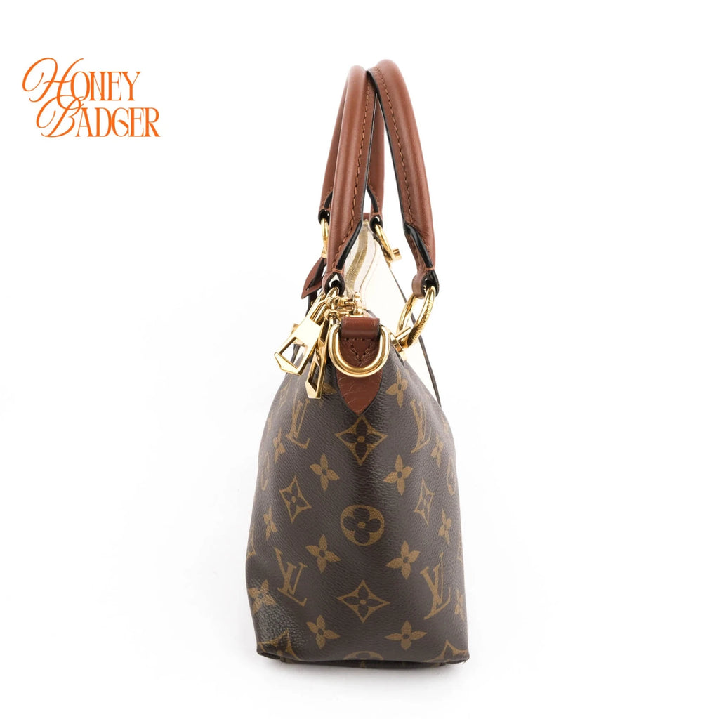 Louis Vuitton V Tote BB Monogram Brown 2Way Handbag K1740 Rank A