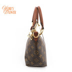 Louis Vuitton V Tote BB Monogram Brown 2Way Handbag K1740 Rank A
