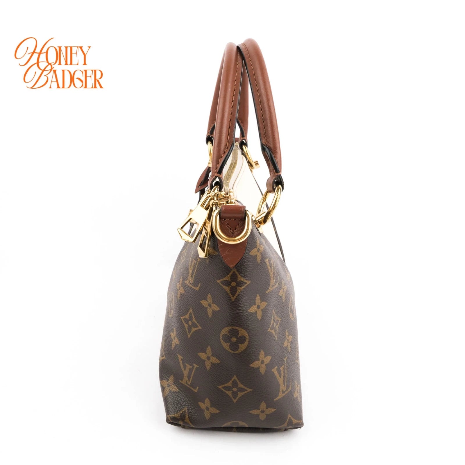 Louis Vuitton V Tote BB Monogram Brown 2Way Handbag K1740 Rank A