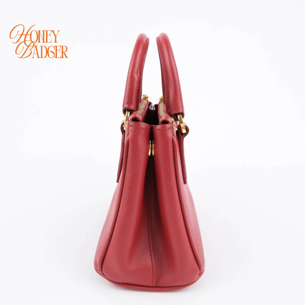 Prada Galleria Mini Red Saffiano Leather Grade A