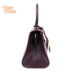 Delvaux Brillant Mini Purple Box Calf Leather 2-Way Bag Rank A
