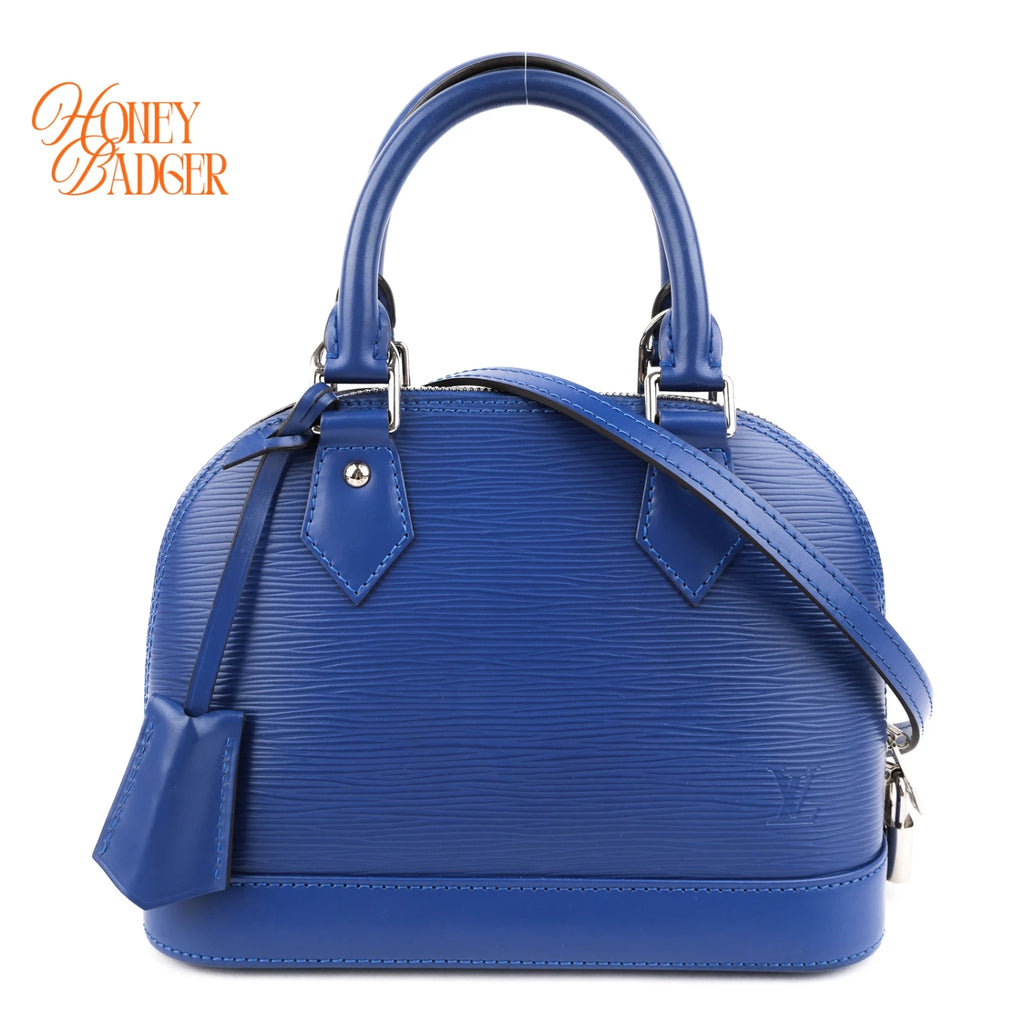 Louis Vuitton Alma BB Epi Leather Indigo Blue Silver Hardware Rank A