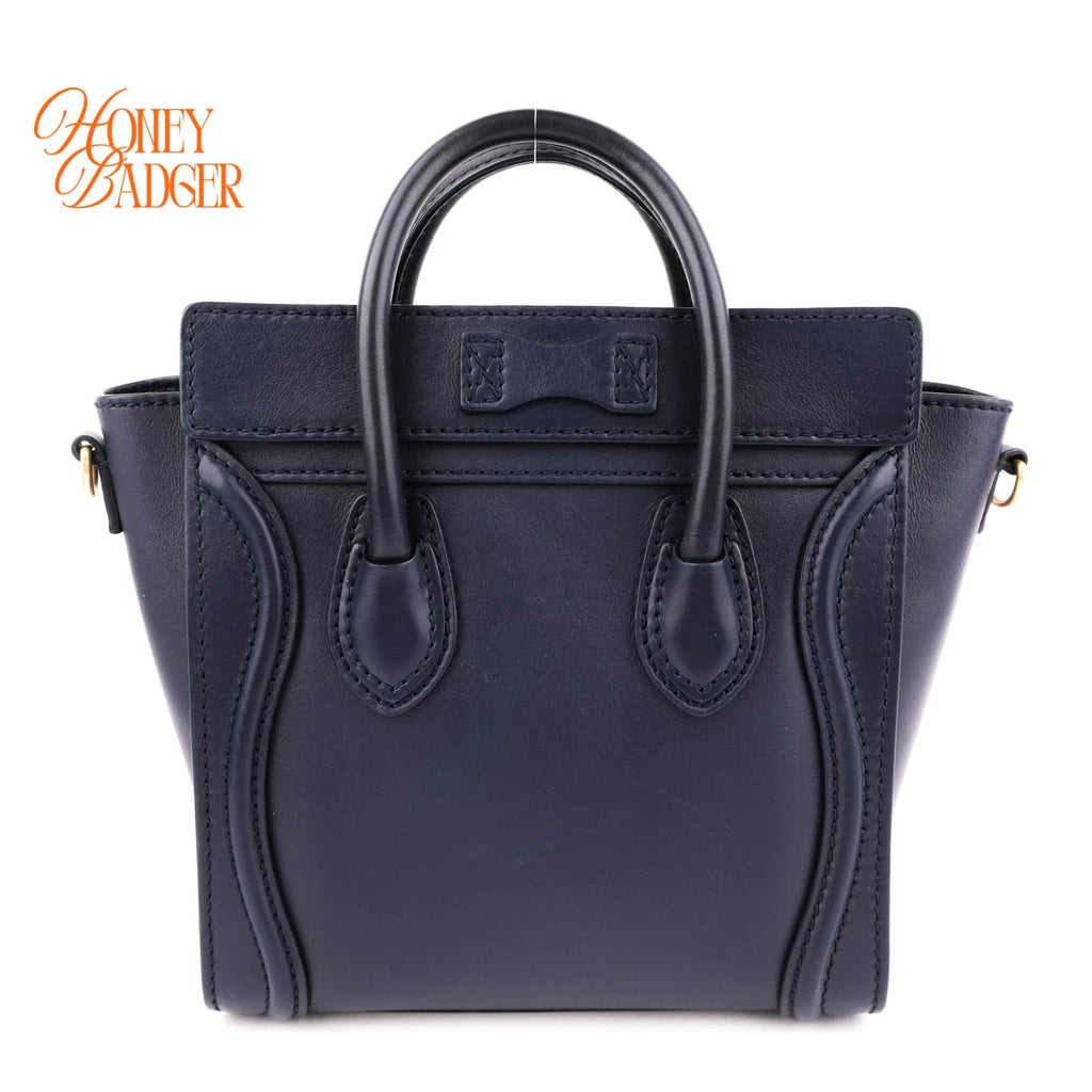 Celine Luggage Nano Leather Navy Rank A