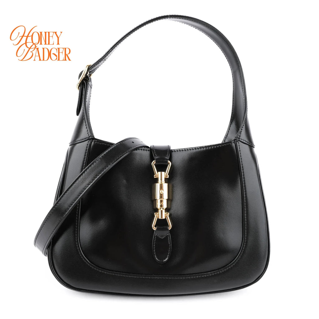 Gucci Jackie 1961 Medium Smooth Leather Black Gold Hardware Rank S