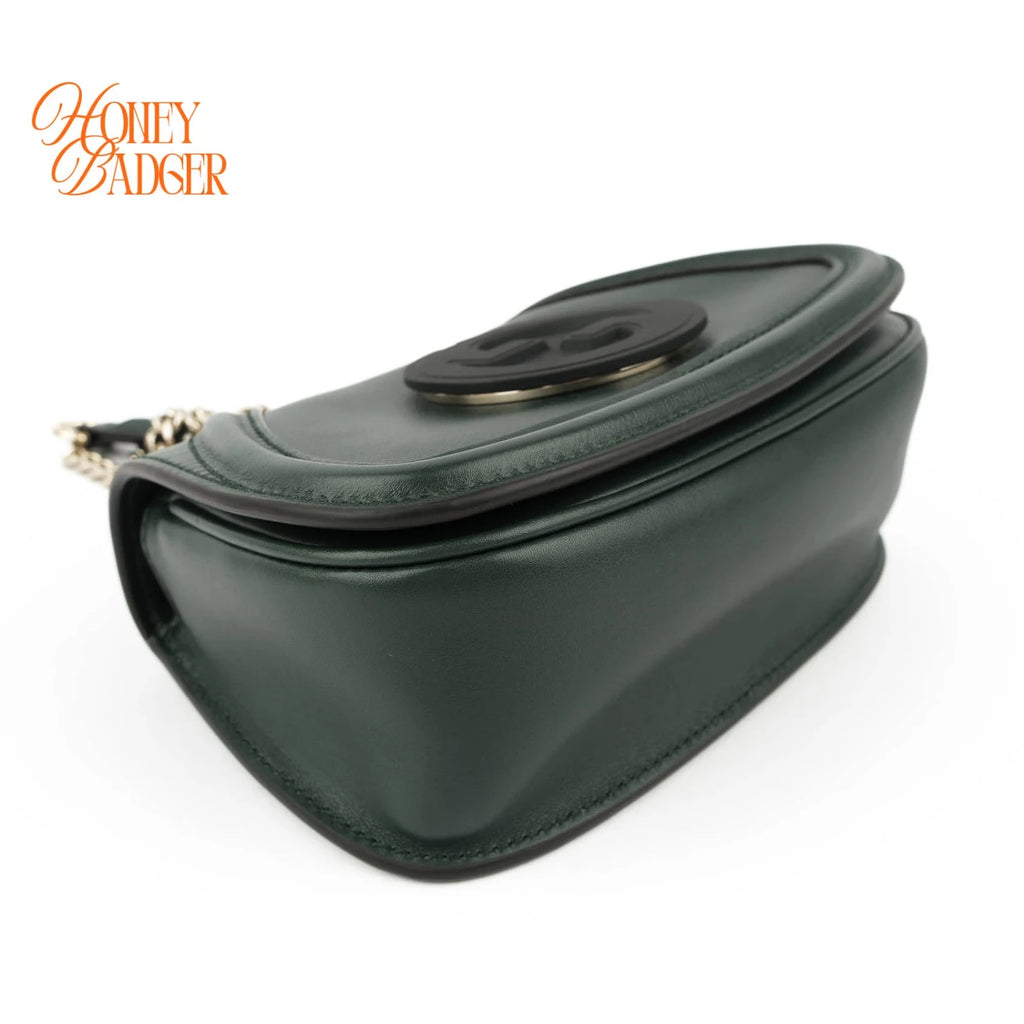 Gucci Blondie Small Chain Shoulder Bag Forest Green Leather Gold Hardware