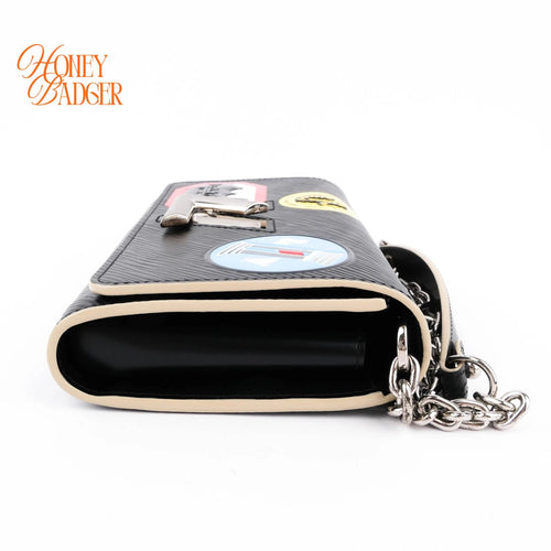 Louis Vuitton Twist Chain Wallet Epi Leather Black Patches Rank A