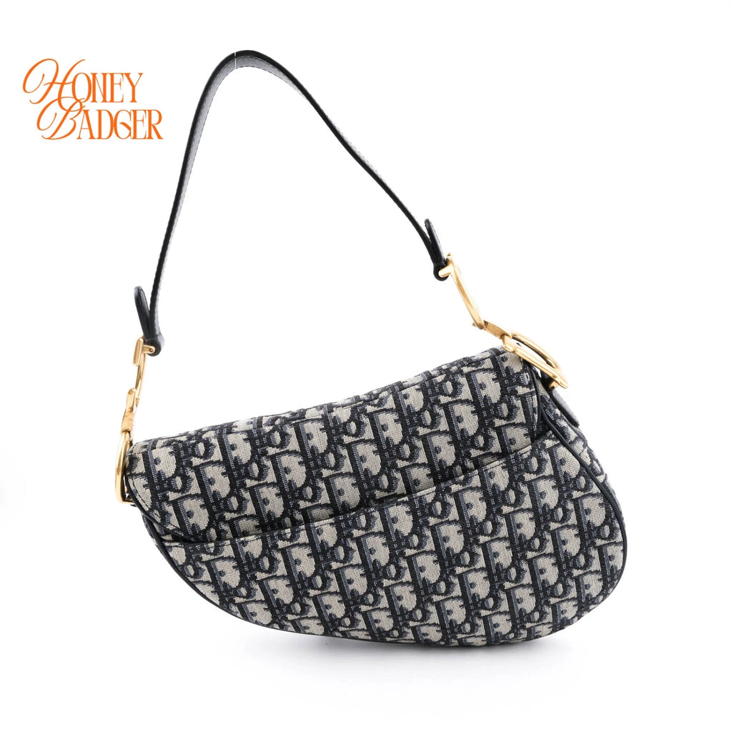 Dior Saddle Bag Oblique Jacquard Blue Rank A
